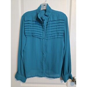 Jackson Square New Orleans Sheer Green Button-Up Blouse